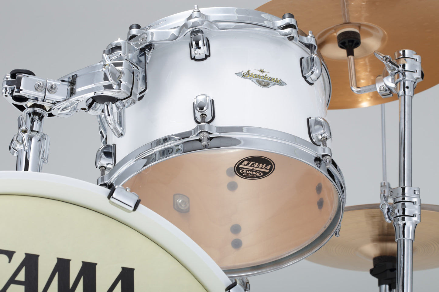 TAMA Starclassic Maple Lacquer Rack Tom 10" x 8" - Piano White/Chrom HW