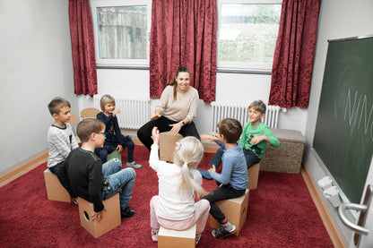 NINO Percussion Cajon Rhythmus Set fürs Klassenzimmer - 7 teilig