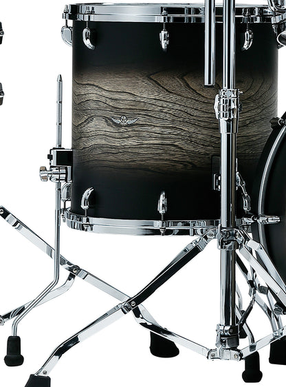 TAMA STAR Walnut Floor Tom 14" x 14" - Satin Black Japanese Sen Burst/Chrome HW