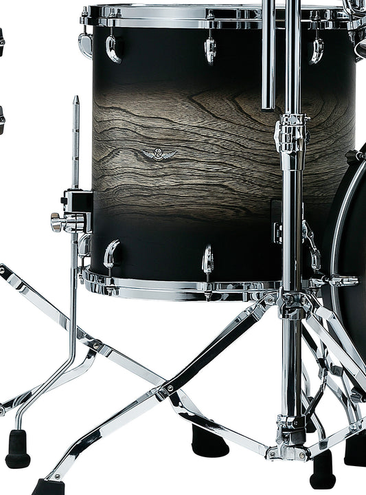 TAMA STAR Walnut Floor Tom 14" x 14" - Satin Black Japanese Sen Burst/Chrome HW