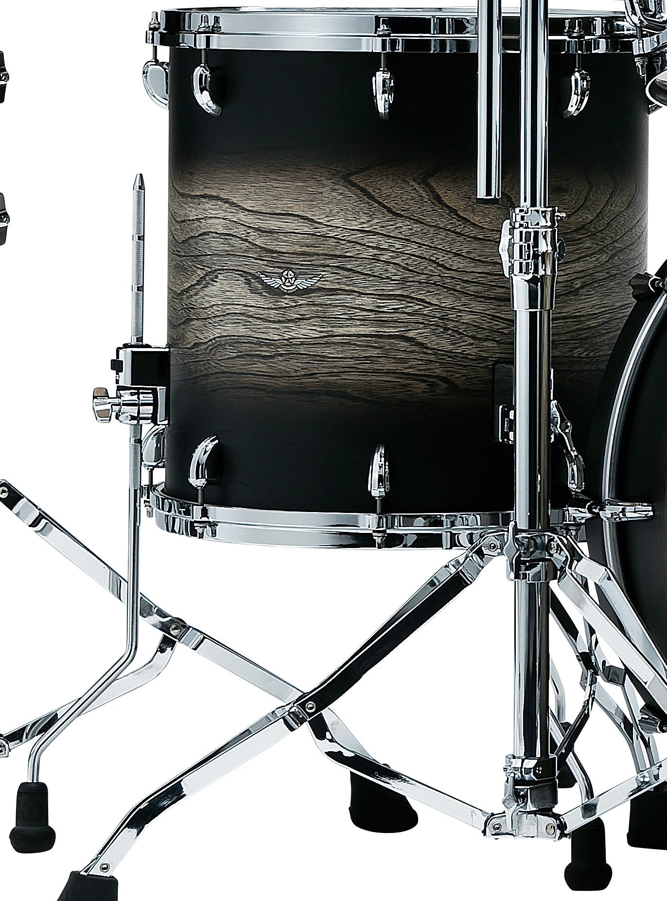 TAMA STAR Walnut Floor Tom 18" x 16" - Satin Black Japanese Sen Burst/Chrom HW