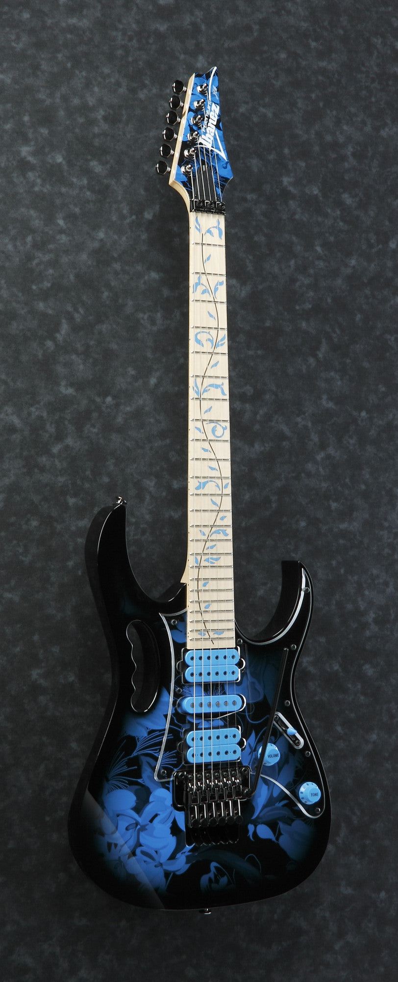 IBANEZ Steve Vai Signature JEM E-Guitar 6 String - Blue Floral Pattern + Gig Bag