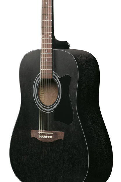 IBANEZ Jampack Akustikgitarren-Set 6-String - Weathered Black Open Pore + Gigbag, Gurt, Stimmgerät & Plektren