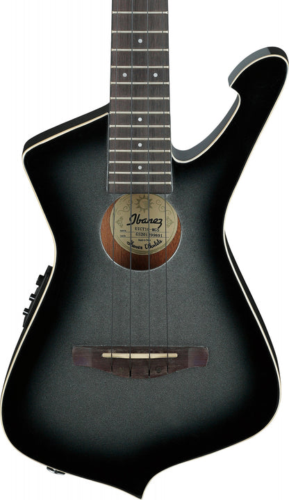 IBANEZ Iceman Tenor Ukulele 4-String - Metallic Gray Sunburst + Gig Bag
