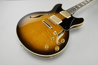 IBANEZ John Scofield Signature Hollow Body Guitar 6-String - Vintage Sunburst + Case MS100C