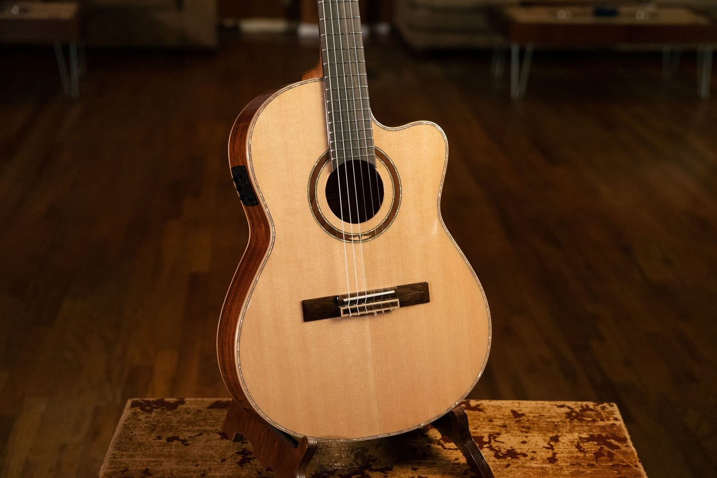 ORTEGA Performer Series 4/4 Thinline Classical Guitar 6-String - Natural + Gig Bag