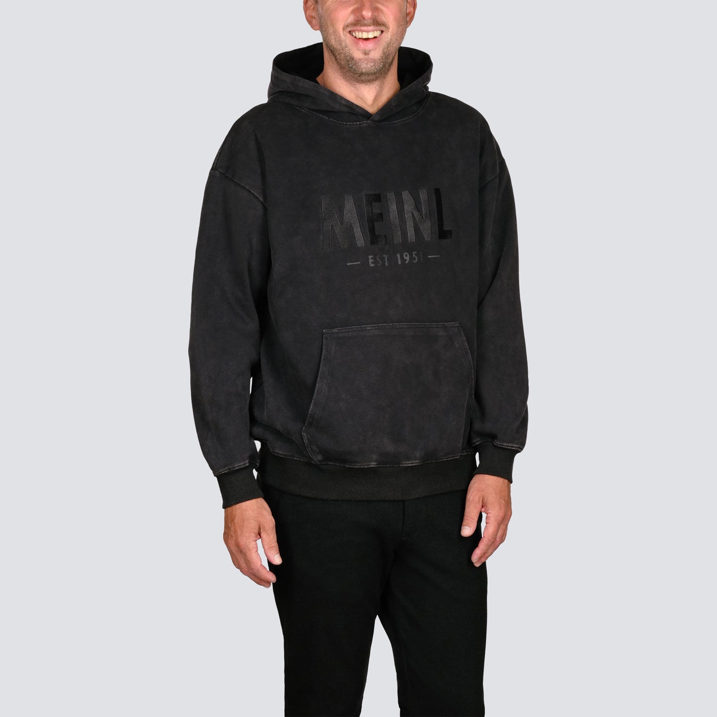 MEINL Cymbals Oversized Hoodie Vintage Logo Denim Gray - Größe XXXL