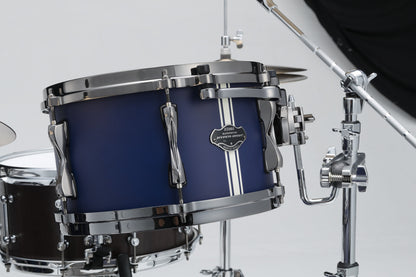 TAMA Superstar Hyper-Drive Duo Kit 4pcs - with 14" x 10" Duo Snare - Satin Blue Vertical Stripe / Black Nickel HW