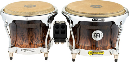 MEINL Percussion Professional Series Wood Bongo 7" Macho & 8 1/2" Hembra - Gold Amber Sunburst