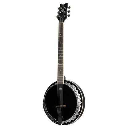 ORTEGA Raven Series Banjo 6 String - Mahogany Black + Bag