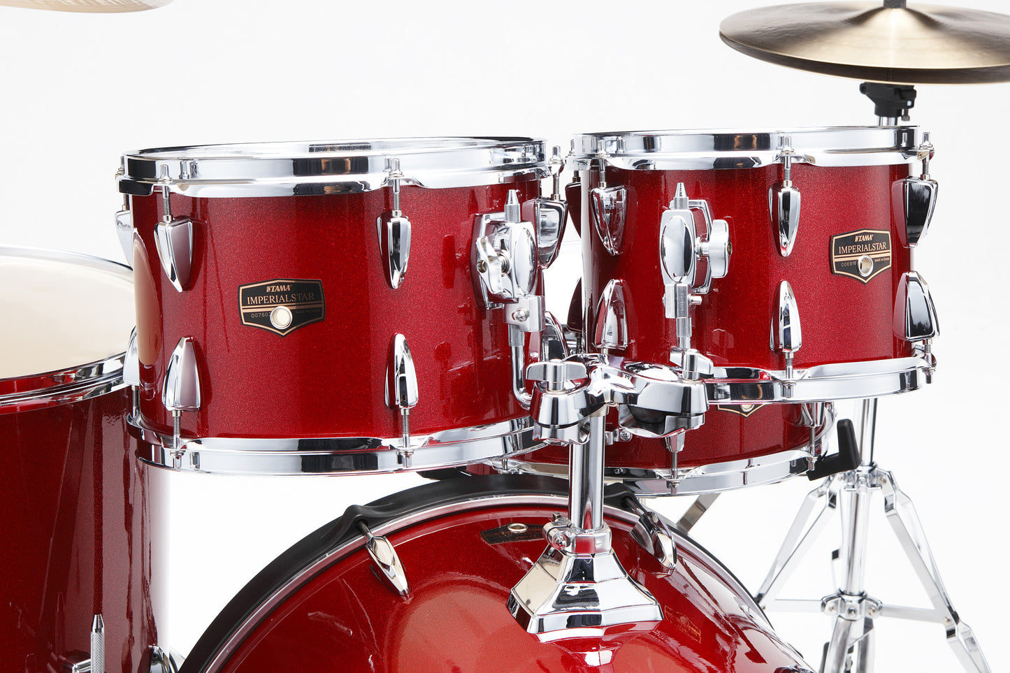 TAMA Imperialstar Drum Set 6 pcs - Burnt Red Mist/Chrome HW + MEINL Cymbals HCS Cymbal Kit/Stage Master Double-Braced Hardware Kit