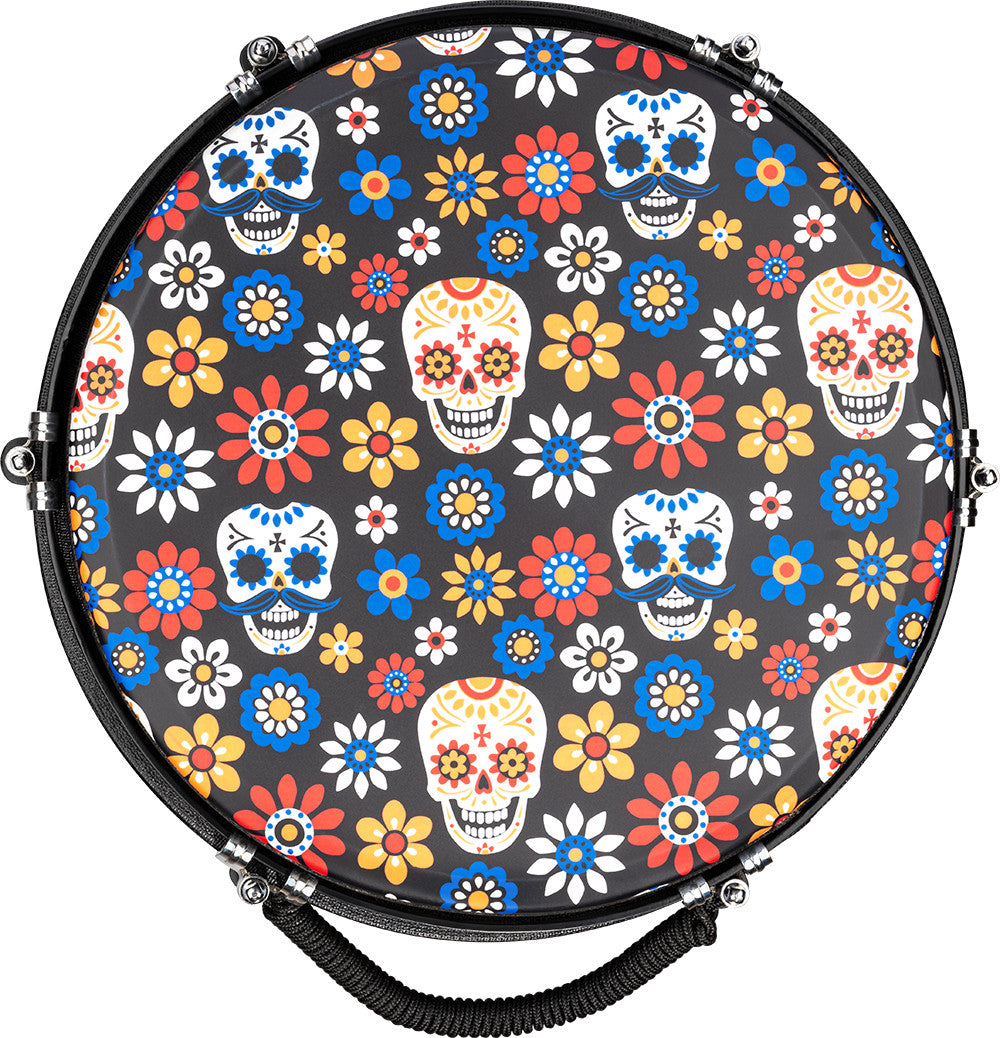 MEINL Percussion Jumbo Djembe 12" - Day Of The Dead/Designer Head