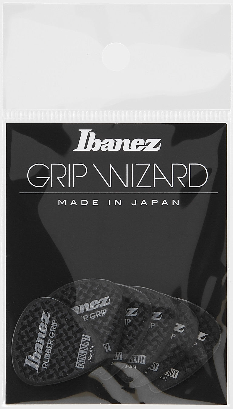 IBANEZ Grip Wizard Series Rubber Grip Flat Pick - 6er Pack
