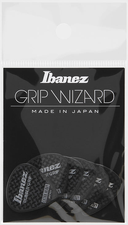IBANEZ Grip Wizard Series Rubber Grip Flat Pick - 6er Pack
