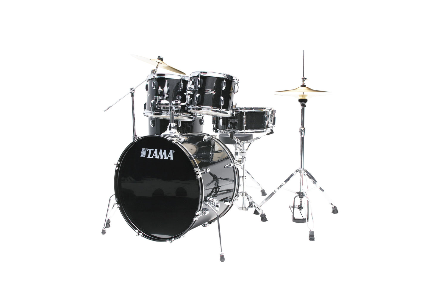 TAMA Stagestar Drum Set 5 teilig (22" BD) - Black Night Sparkle/Chrom HW + MEINL Cymbals BCS Cymbal Set