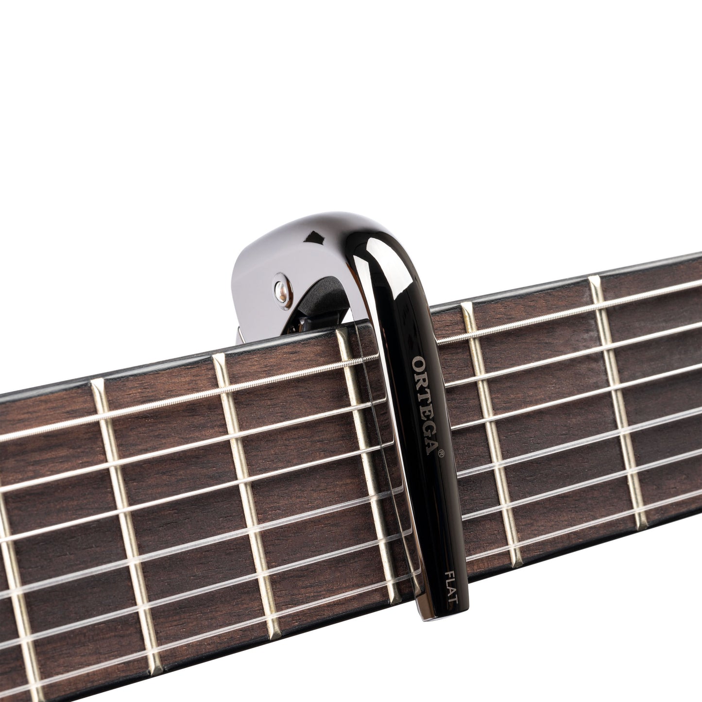 ORTEGA Flat Guitar Capo - Black Chrome