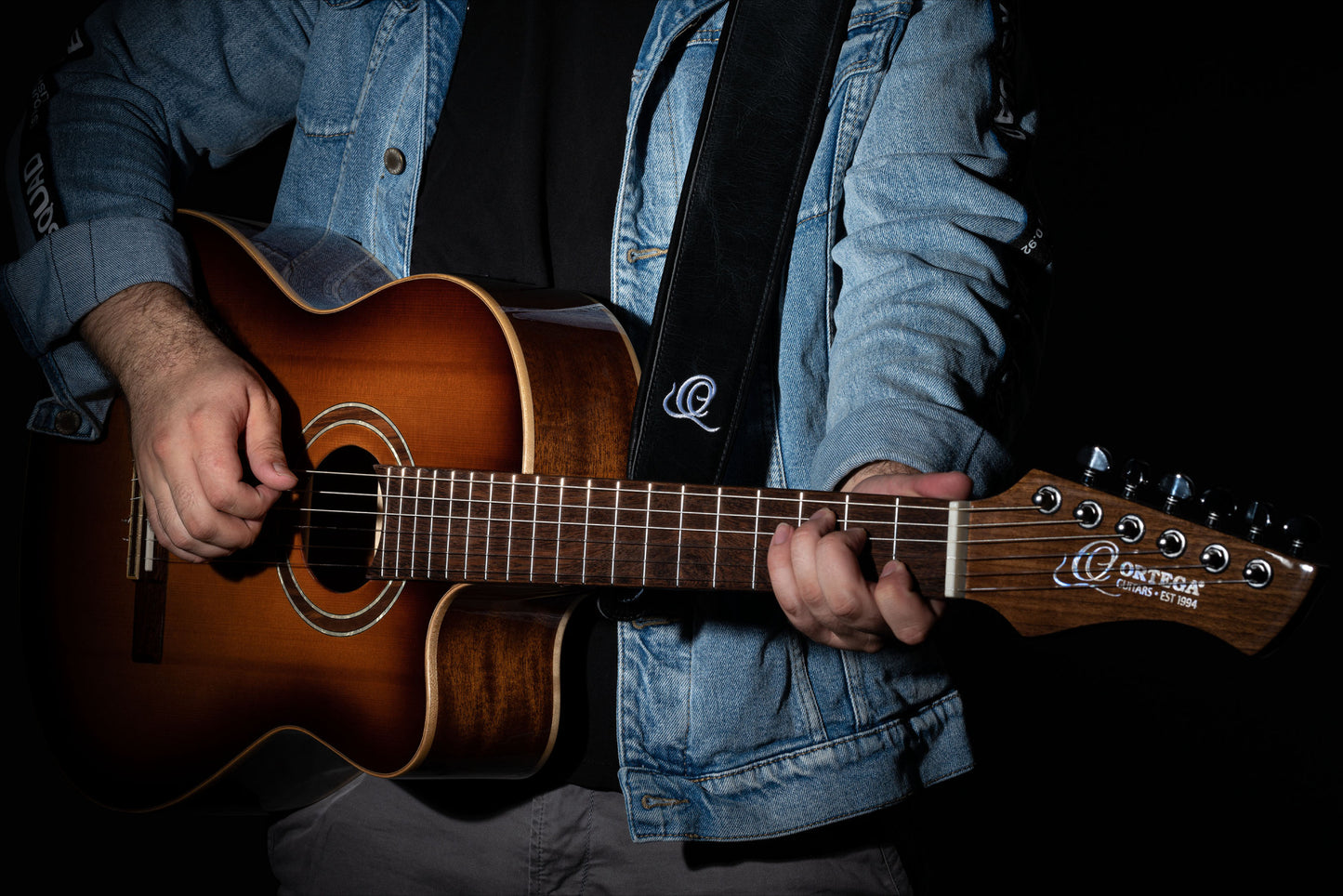 ORTEGA Echtledergitarrengurt - Vintage Ash