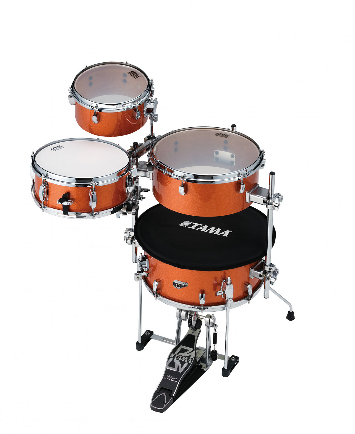 TAMA Cocktail-Jam Drum Set 4 pcs - Bright Orange Sparkle/Chrome HW + Bag