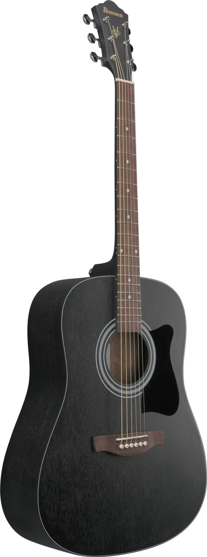 IBANEZ Jampack Akustikgitarren-Set 6-String - Weathered Black Open Pore + Gigbag, Gurt, Stimmgerät & Plektren