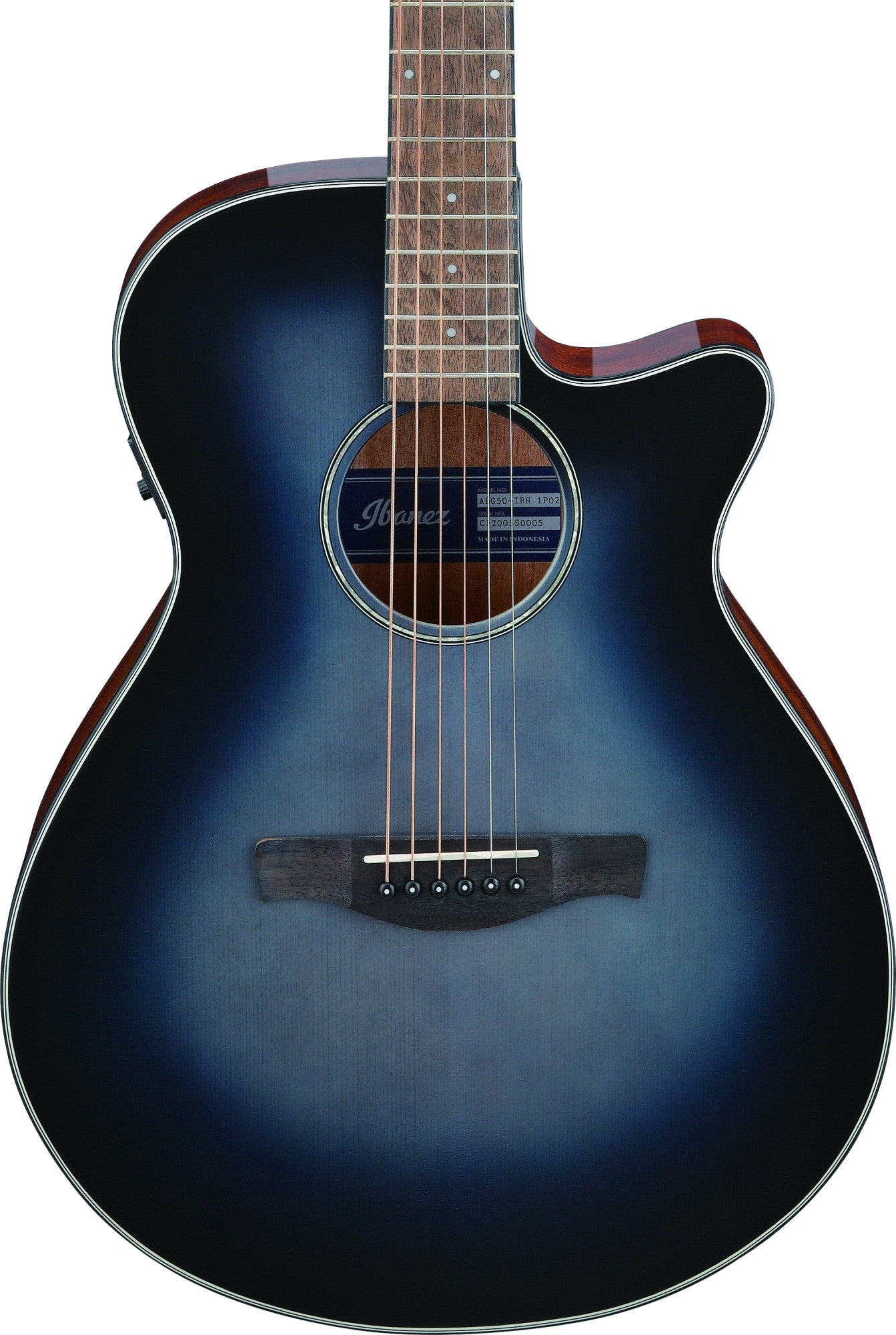 IBANEZ AEG Acoustic Guitar 6-String - Indigo Blue Burst High Gloss