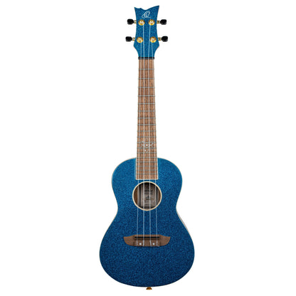 ORTEGA Element Serie Konzert Ukulele 4 String - Spruce / Catalpa Metallic Blue + Bag