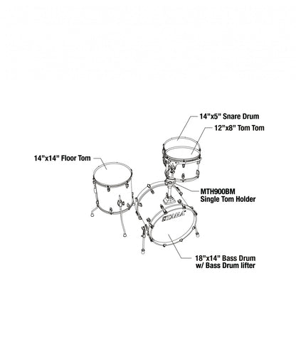 TAMA Superstar Classic Shell Kit 4 pcs - Dark Red Sparkle/Chrome HW