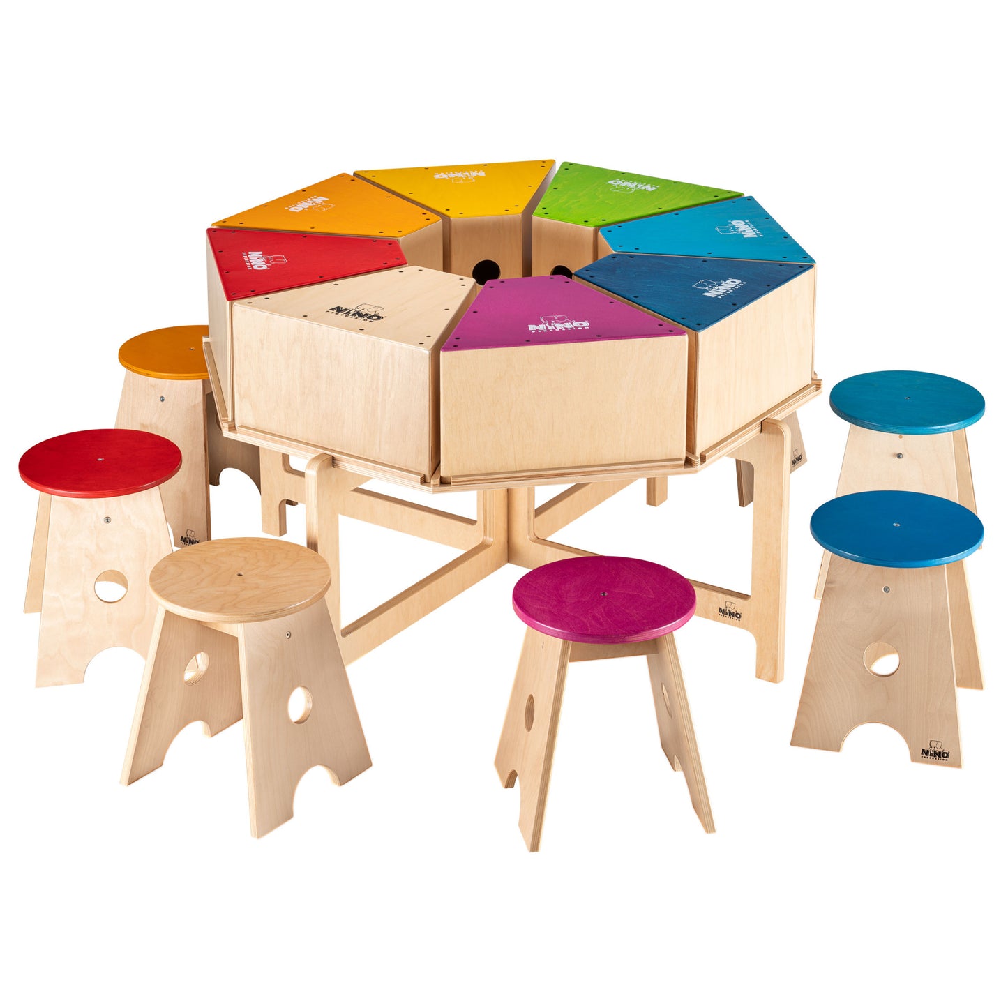 NINO Percussion DeLuxe Classroom Cajon Rhythmus Set