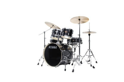 TAMA Imperialstar Drum Set 5 pcs - Hairline Black/Chrome HW + MEINL Cymbals HCS Cymbal Kit/Stage Master Double-Braced Hardware Kit