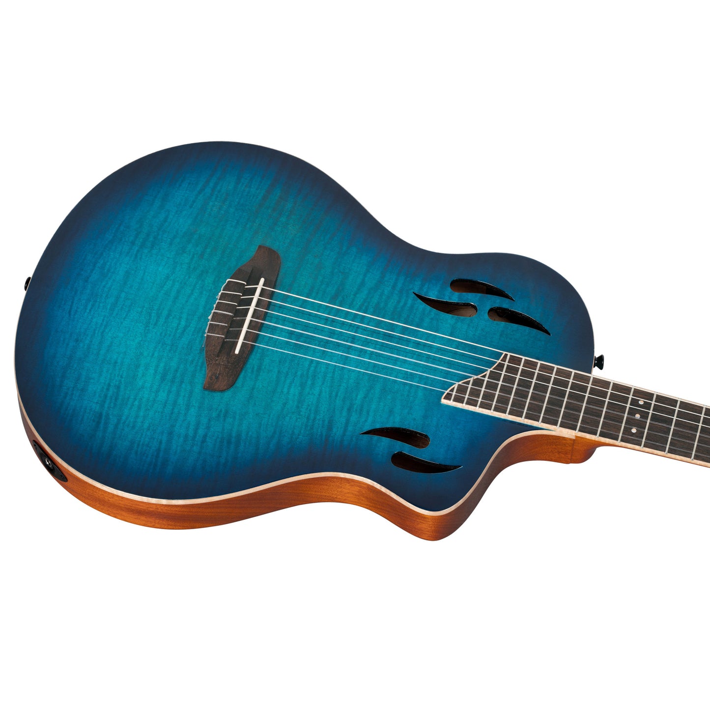 ORTEGA TourPlayer DeLuxe Nylon String Guitar 6-String - Flamed Maple Blue + Gig Bag