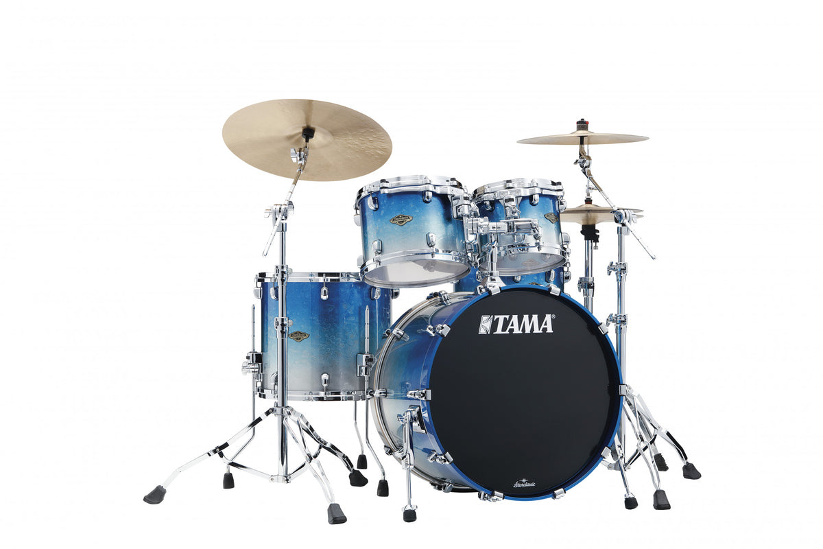 TAMA Starclassic Walnut/Birch Lacquer Shell Kit 4 pcs - Molten Blue Ice Fade/Chrome HW