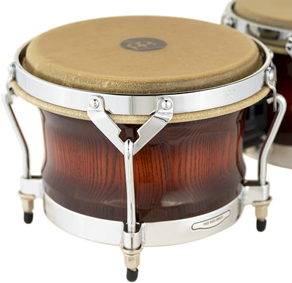 MEINL Percussion Woodcraft Series Wood Bongo 7" Macho & 9" Hembra - Antique Mahogany Burst/Chrome HW