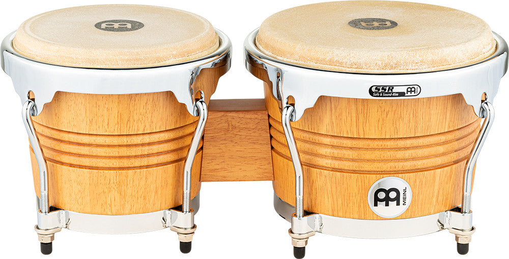 MEINL Percussion Wood Bongo 6 3/4" Macho & 8" Hembra - Super Natural/Chrome HW