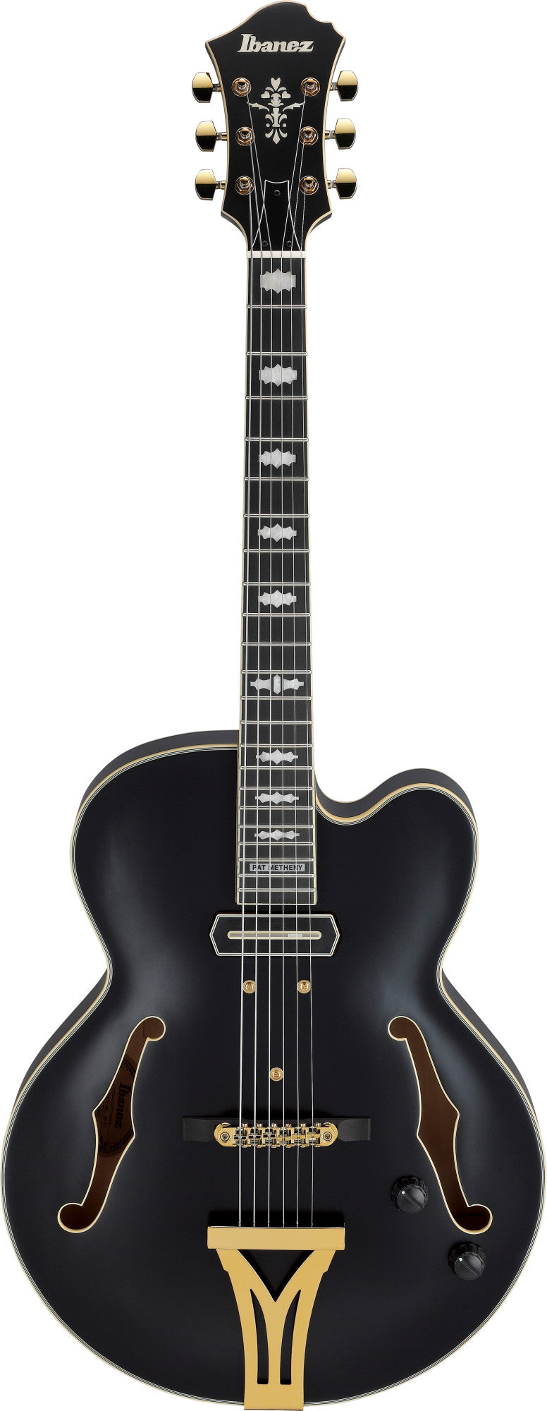 IBANEZ Pat Metheny Signature Hollow Body Guitar 6-String - Black Low Gloss + Case