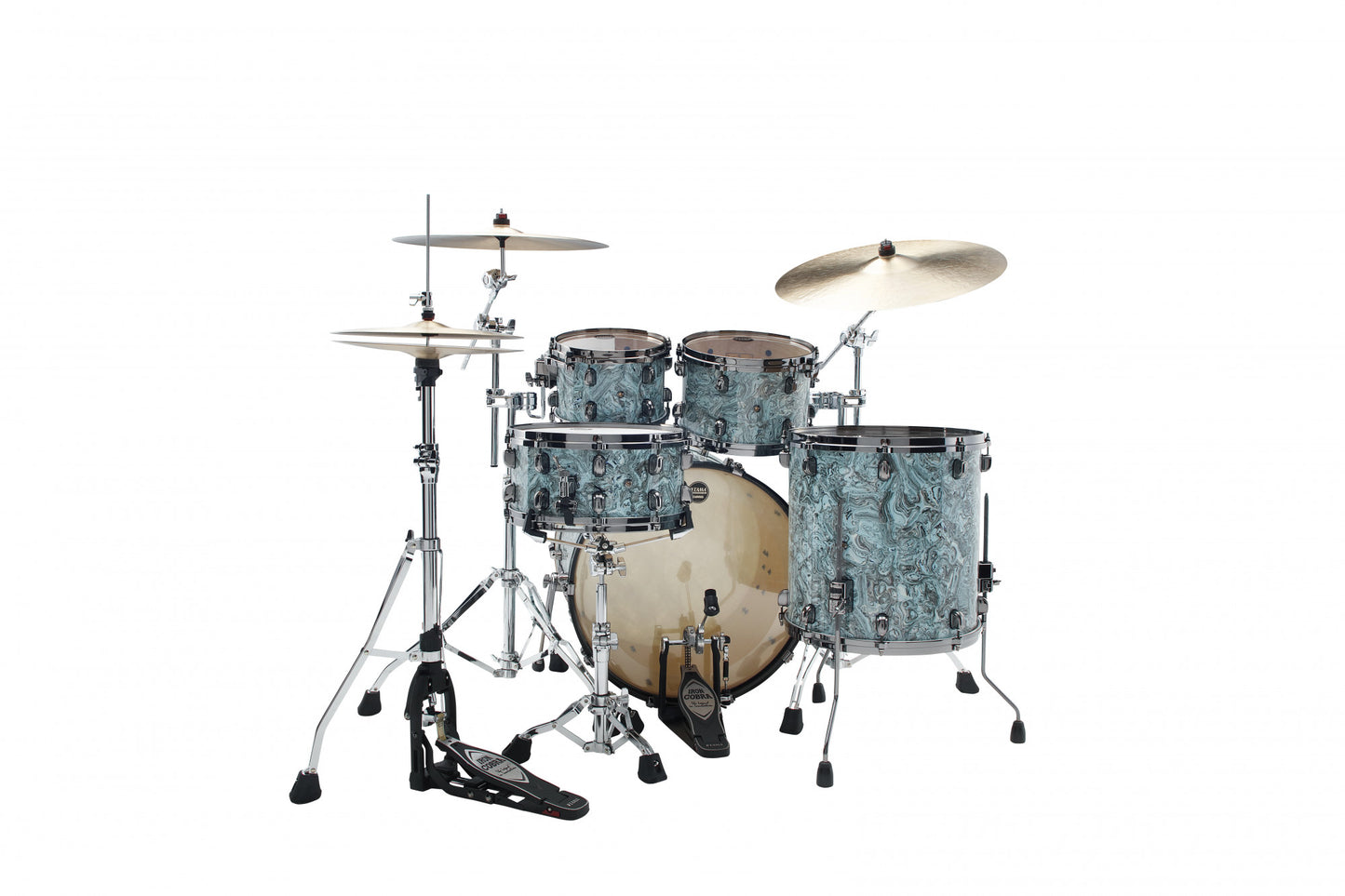 TAMA Starclassic Maple Duracover Wrap Shell Kit 4 pcs - Sky Blue Swirl/Black Nickel HW