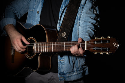 ORTEGA Echtledergitarrengurt - Vintage Bronze