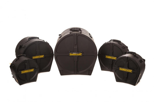 HARDCASE Fusion Case Set 2 - 20“ Bass Drum, 10“ Tom, 12“ Tom, 14“ Floor Tom, 14“ Snare Drum / Schaumstoffpads