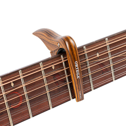 ORTEGA Curved Guitar Capo - Walnut Design