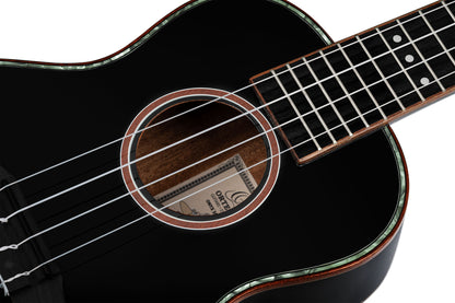 ORTEGA Onyx Serie Konzert Ukulele 4 String - Spruce / Mahogany Black + Bag