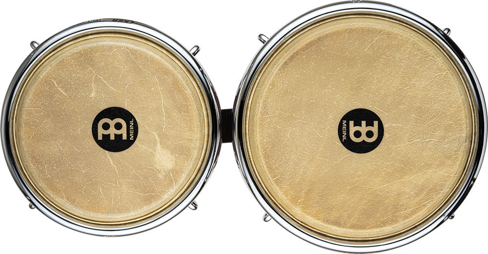 MEINL Percussion Woodcraft Serie Wood Bongo 7" Macho & 8 1/2" Hembra - Vintage Red/Chrome HW