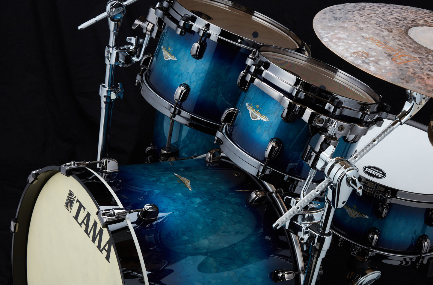 TAMA Starclassic Maple Lacquer Rack Tom 8" x 6" - Molten Electric Blue Burst/Smoked Black Nickel HW