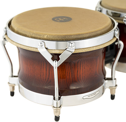 MEINL Percussion Woodcraft Series Wood Bongo 7" Macho & 9" Hembra - Antique Mahogany Burst/Chrome HW