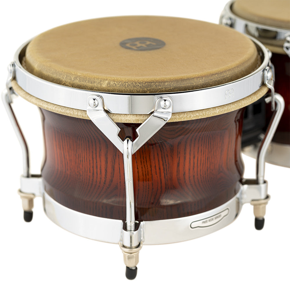 MEINL Percussion Woodcraft Series Wood Bongo 7" Macho & 9" Hembra - Antique Mahogany Burst/Chrome HW