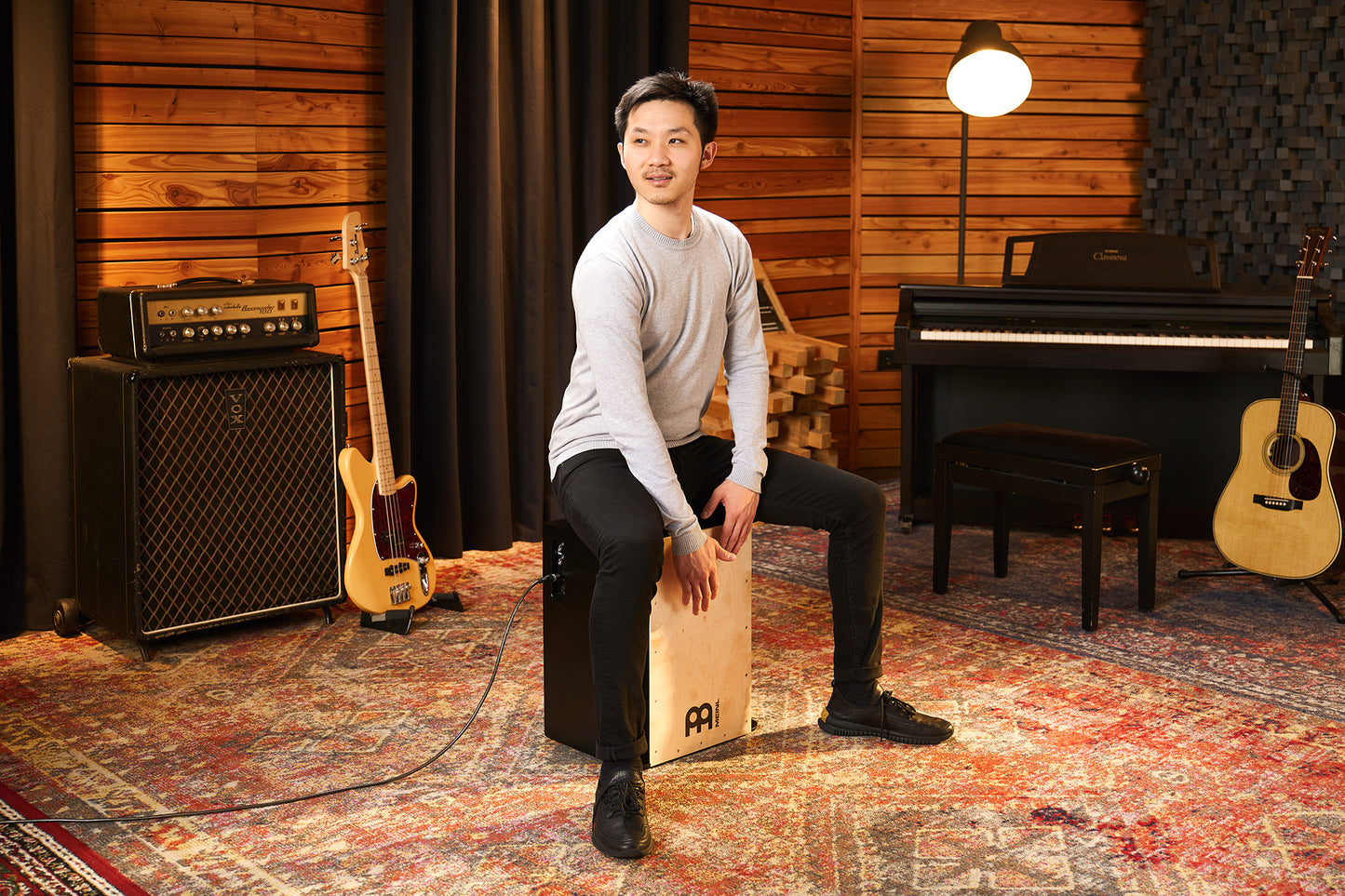 MEINL Percussion Bass Series Pickup Vertical Subwoofer Cajon - Baltic Birch