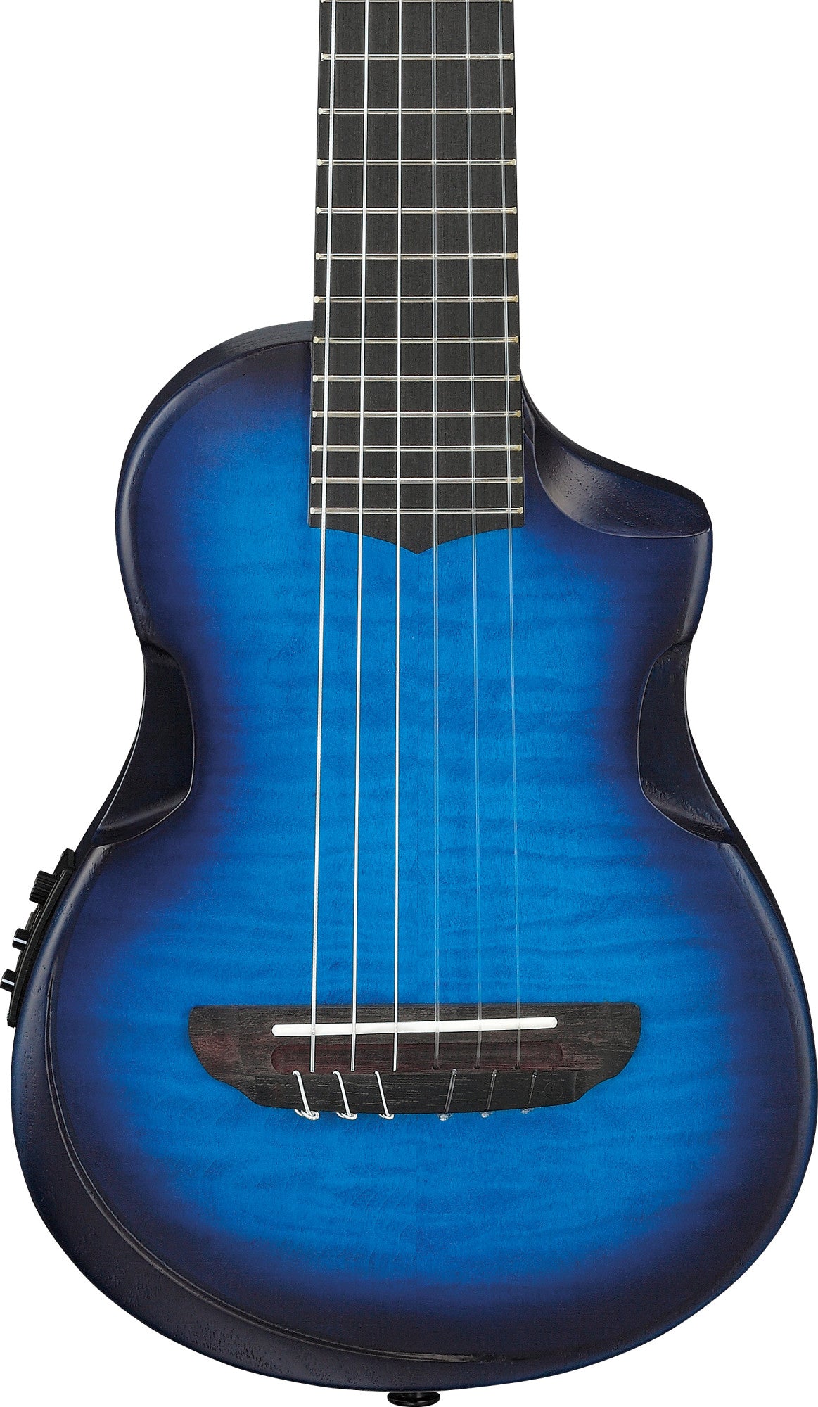IBANEZ AU Piccolo Gitarre 6-String - Transparent Blue Sunburst Open Pore + Gigbag