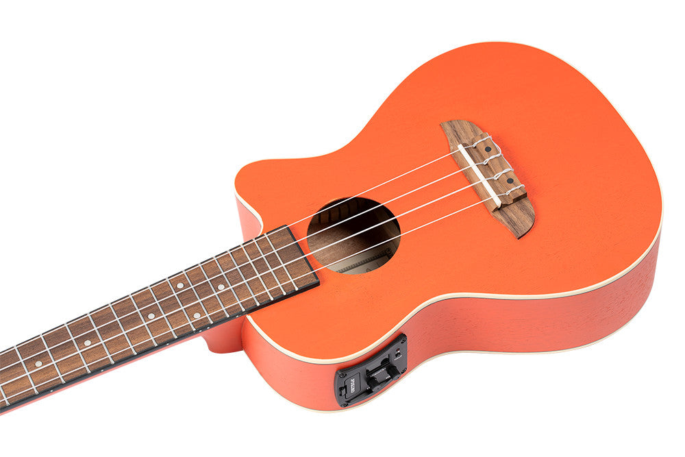 ORTEGA Earth Series Konzert Preamp Ukulele 4 String - Hokkaido Pumpkin Orange