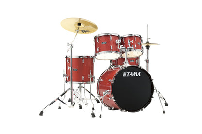 TAMA Stagestar Drum Set 5 teilig (20" BD) - Candy Red Sparkle/Chrom HW + MEINL Cymbals BCS Cymbal Set