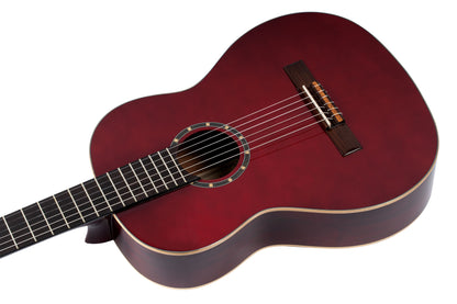 ORTEGA Family Series 4/4 Konzertgitarre 6 String - Weinrot + Bag