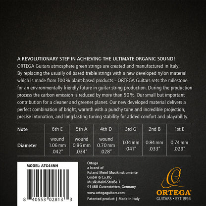 ORTEGA Atmosphere Green Series Nylon String Set - Hard Tension