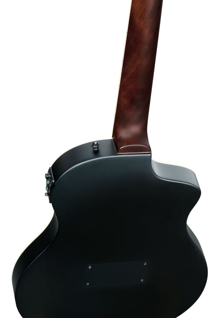 ORTEGA TourPlayer DeLuxe Nylon String Guitar 6-String Lefty - Spruce Black + Gig Bag