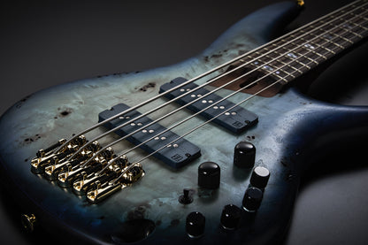 IBANEZ Prestige SR E-Bass 5-String - Ghost Fleet Blue Burst + Koffer